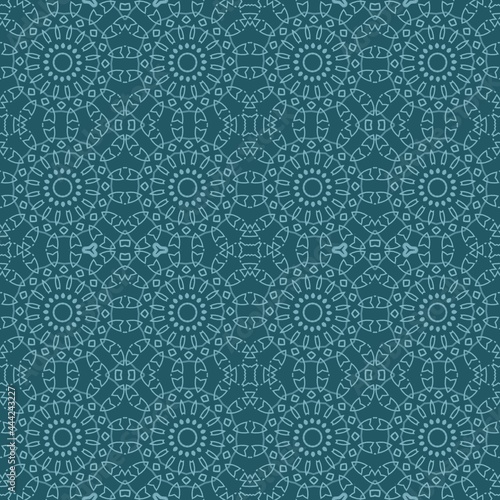 seamless pattern of light lace with circles on a green background