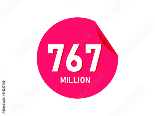 767 million texts on the white background