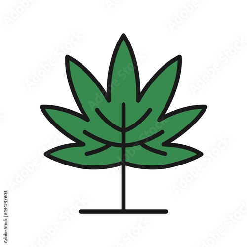 fallen Leaves Line Filled Vector Icon Design