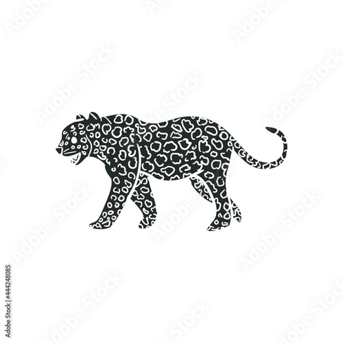 Jaguar Icon Silhouette Illustration. Predator Animal Vector Graphic Pictogram Symbol Clip Art. Doodle Sketch Black Sign.