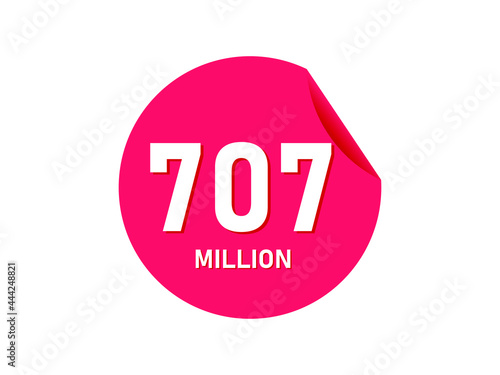 707 million texts on the white background