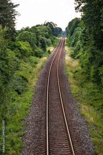 Hjorring, Denmark Train tracks receeding into the landscape.