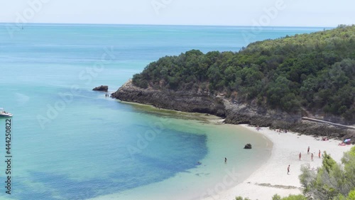 Galapinhos Beach in Parque Natural da Arrabida as seen from the Road photo