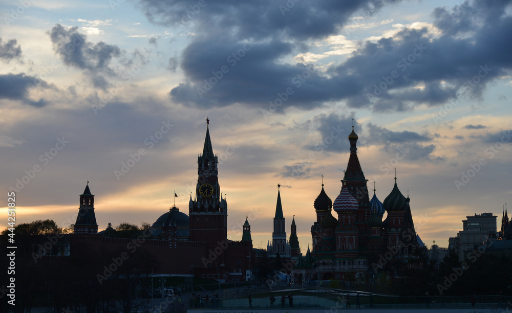 Panoramic view of the Moscow Kremlin and St Basil's Cathedral.