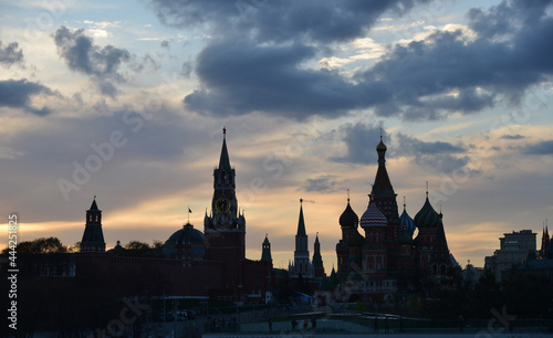 Panoramic view of the Moscow Kremlin and St Basil's Cathedral.