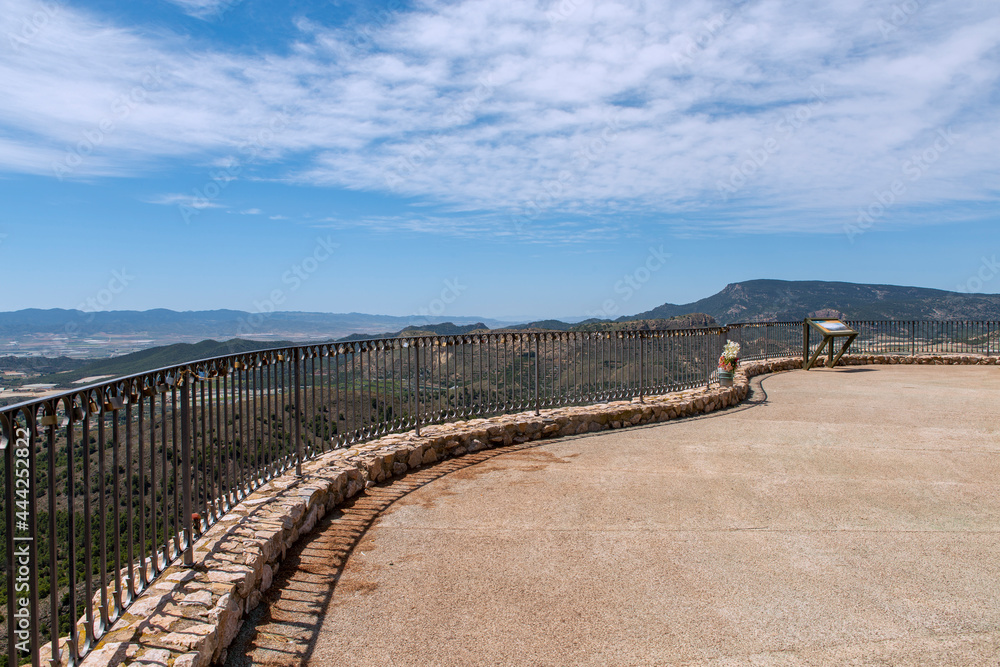 spectacular viewpoint at the top of the mountain called, Balcon del sagrado corazon de Jesus in totana