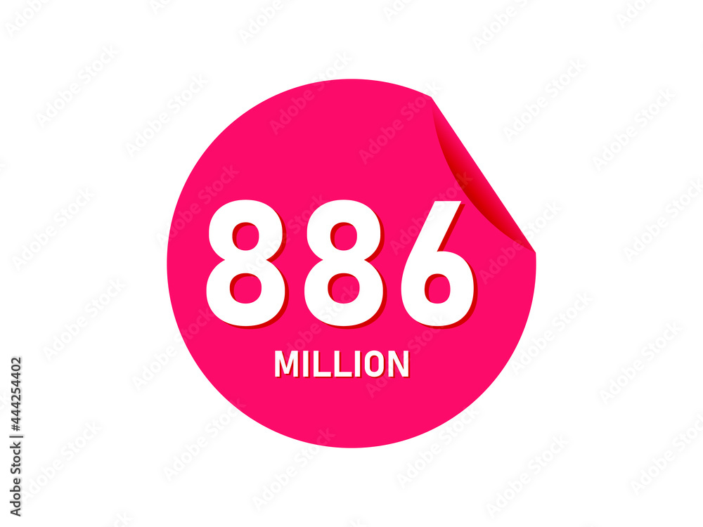 Fotografie 886 million texts on the white background