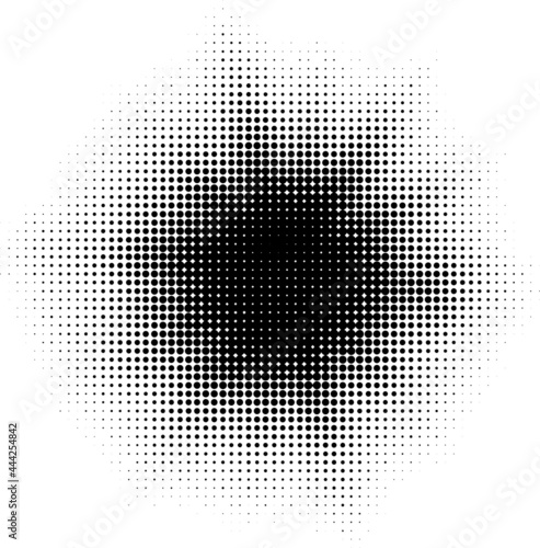 Burst Halftone light effect. glowing light burst. abstract grunge halftone dots background.