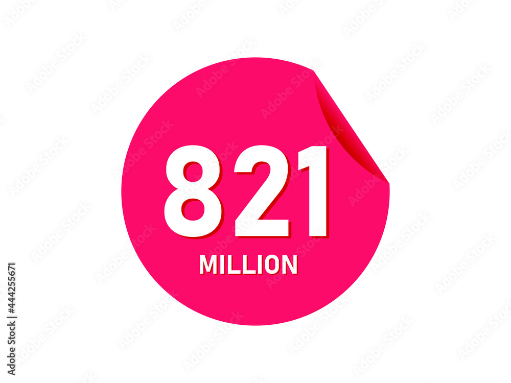 821 million texts on the white background