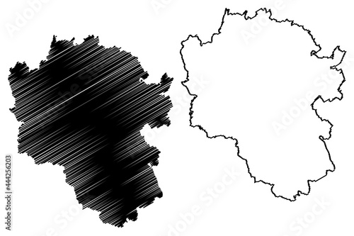 Cochem-Zell district (Federal Republic of Germany, State of Rhineland-Palatinate) map vector illustration, scribble sketch Cochem Zell map
