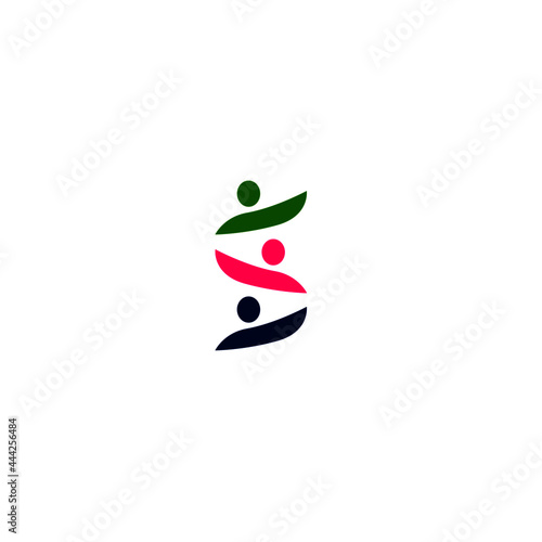 COLORFUL PEOPLE TOGETHER SIGN SYMBOL LOGO