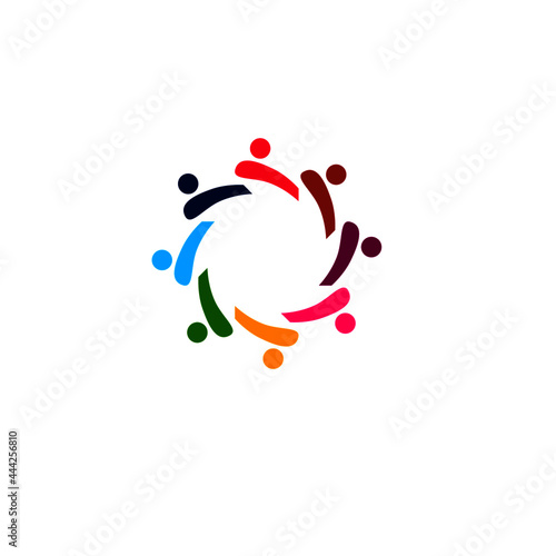COLORFUL PEOPLE TOGETHER, UNION, PEOPLE TEAM, TEAMWORK VECTOR ILLUSTRATION
