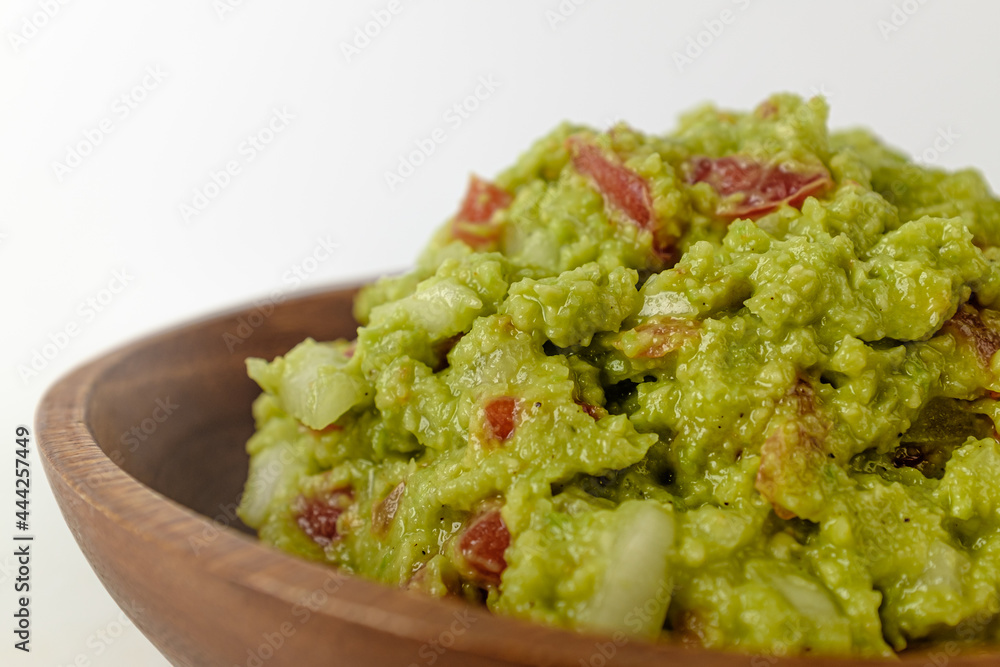guacamole on a white background