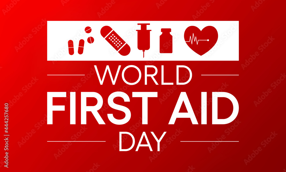 World First Aid day is observed every year in September, it is the first and immediate assistance given to any person suffering from either a minor or serious illness or injury. Vector illustration World First Aid day is observed every year in September, it is the first and immediate assistance given to any person suffering from either a minor or serious illness or injury. Vector illustration