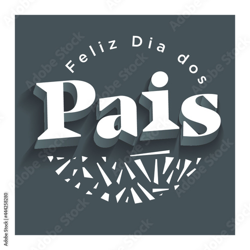 Feliz Dia dos Pais lettering Cinza