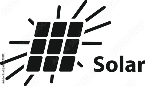 Solar panels and sun, vector illustration