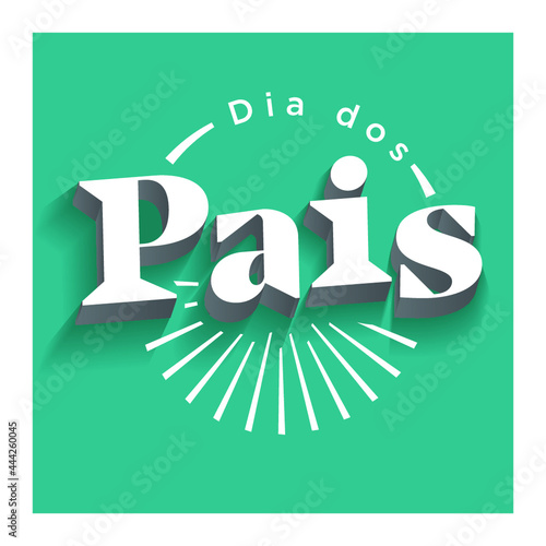 Dia dos Pais lettering Verde