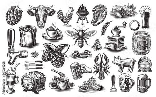 Vintage Food Vector Clipart