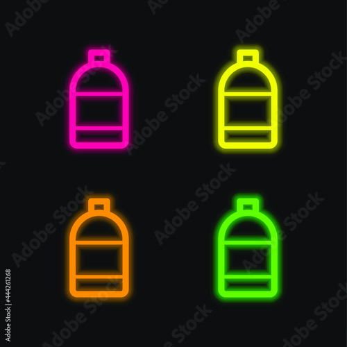 Alcohol four color glowing neon vector icon