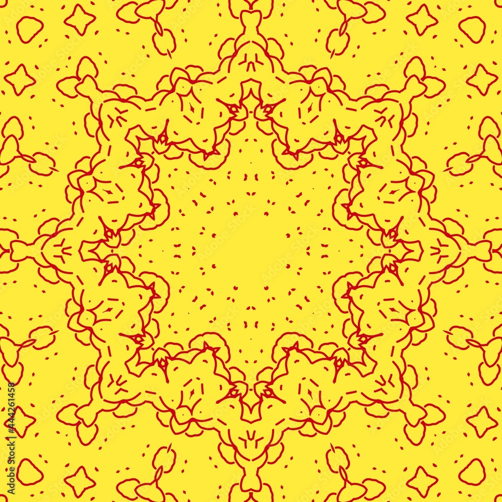 Obraz premium Yellow floral pattern illustration design.