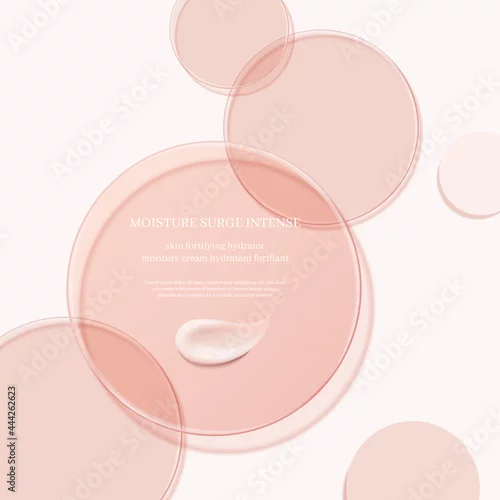 Obraz cosmetic display podium,cosmetic ads with transparent color disc.