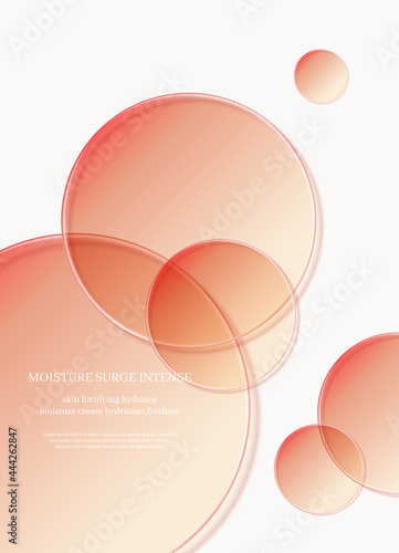 cosmetic display podium,cosmetic ads with transparent color disc.