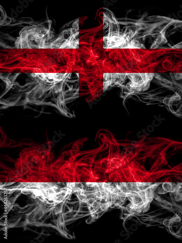 Flag of England, English and Monaco, Monacan countries with smoky effect