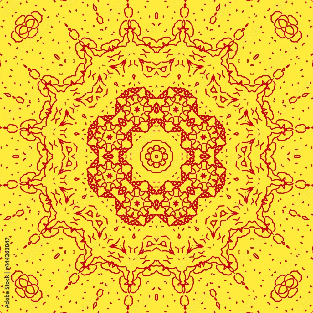 Yellow floral pattern illustration design.