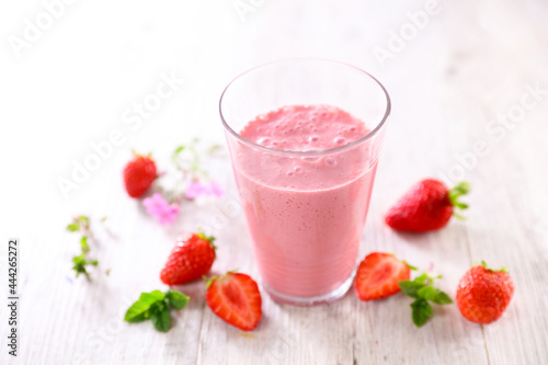 strawberry smoothie- glass of fruit juice