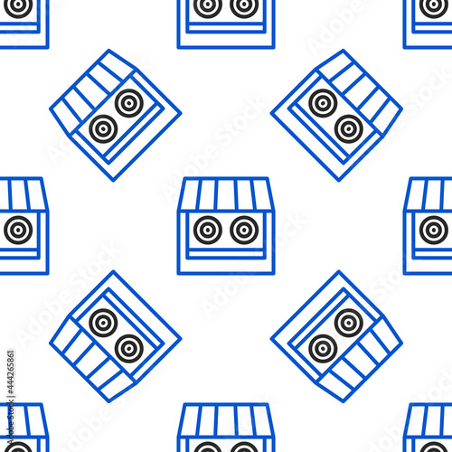 Line Shooting gallery icon isolated seamless pattern on white background. Shooting range. Colorful outline concept. Vector