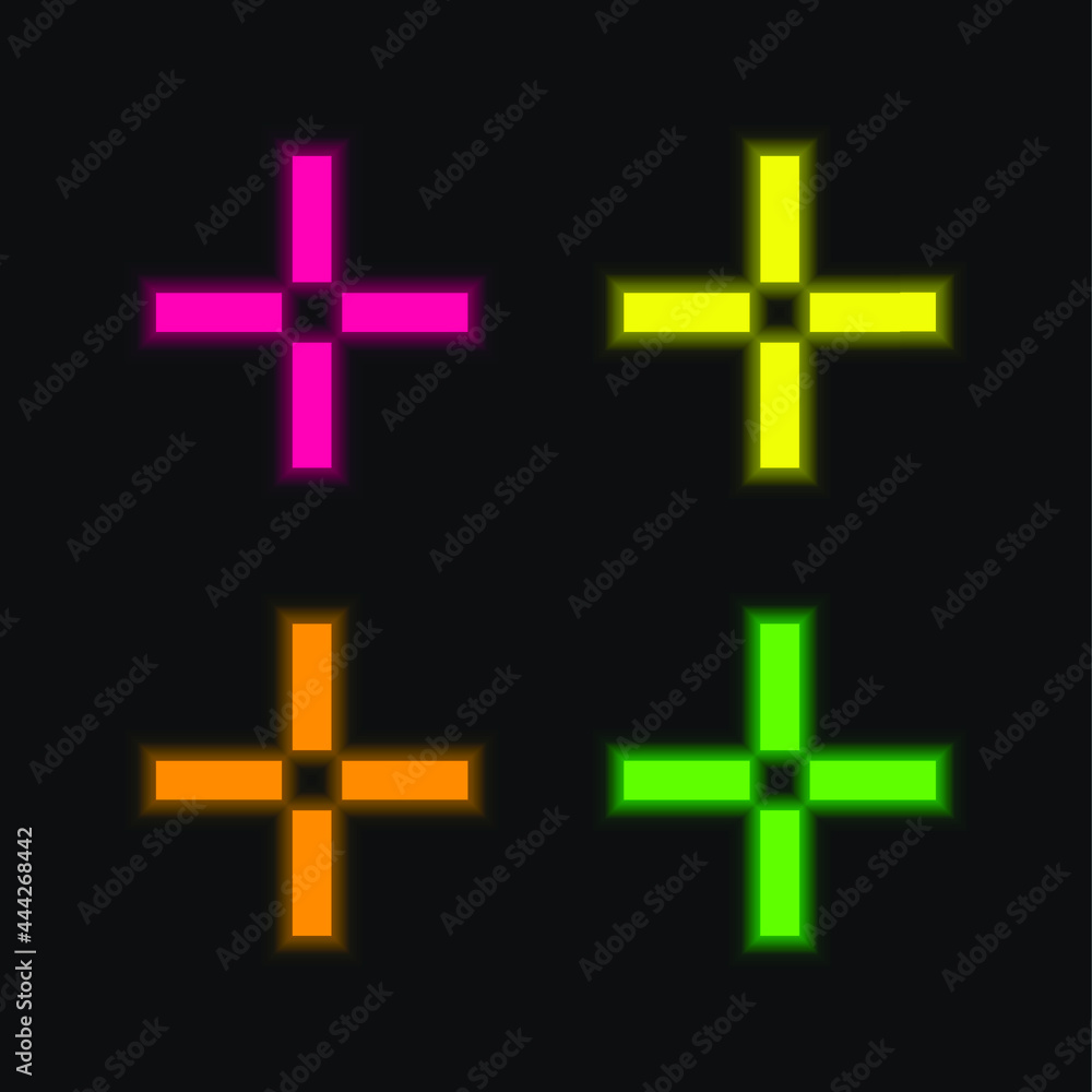 Obraz premium Bleed four color glowing neon vector icon