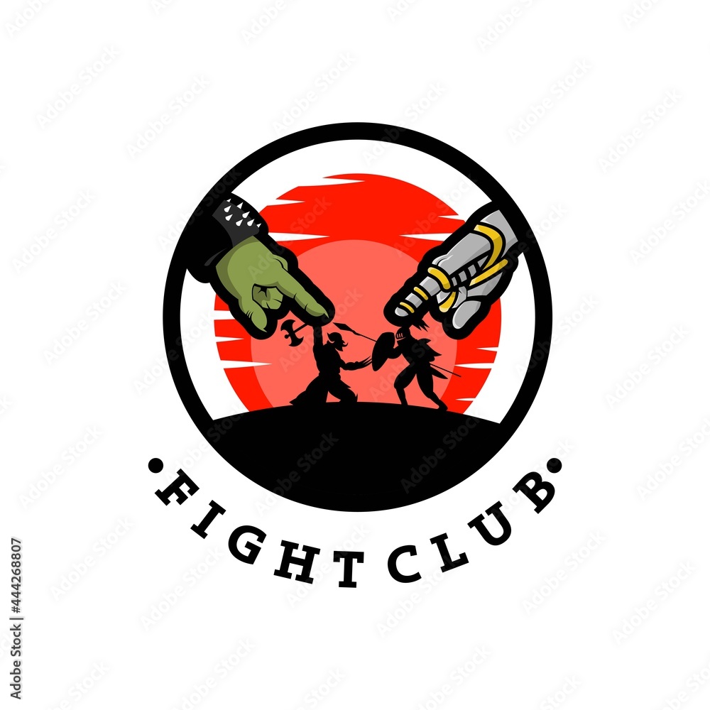 ninja fight character cartoon logo and illustration