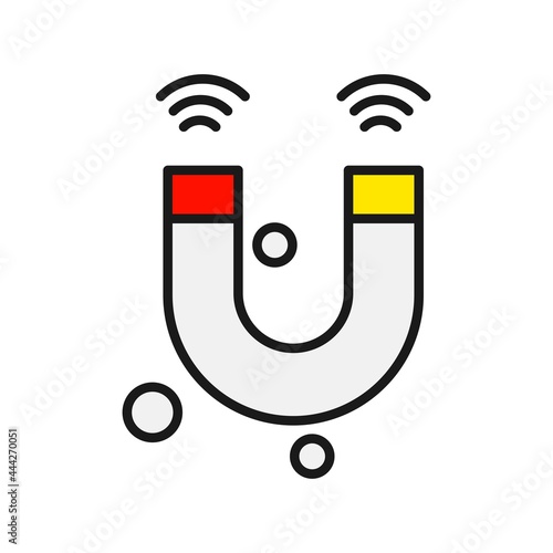 Magnet Line Filled Vector Icon Design