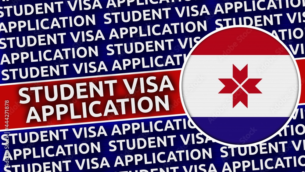 Mordovia Circular Flag with Student Visa Application Titles - 3D Illustration Mordovia Circular Flag with Student Visa Application Titles - 3D Illustration