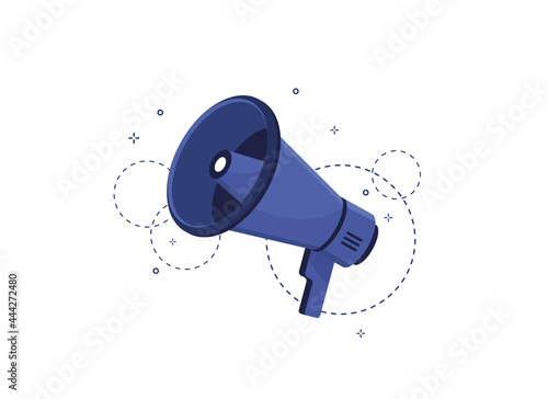 Megaphone in flat design