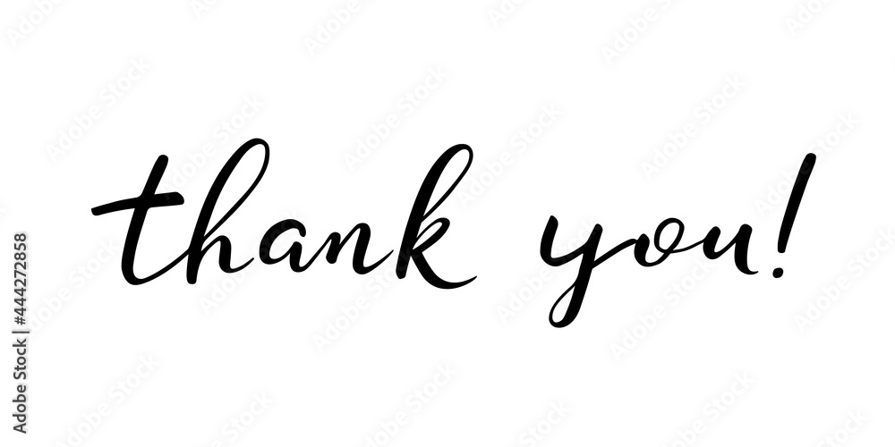 Thank you lettering. Vector illustration on white background