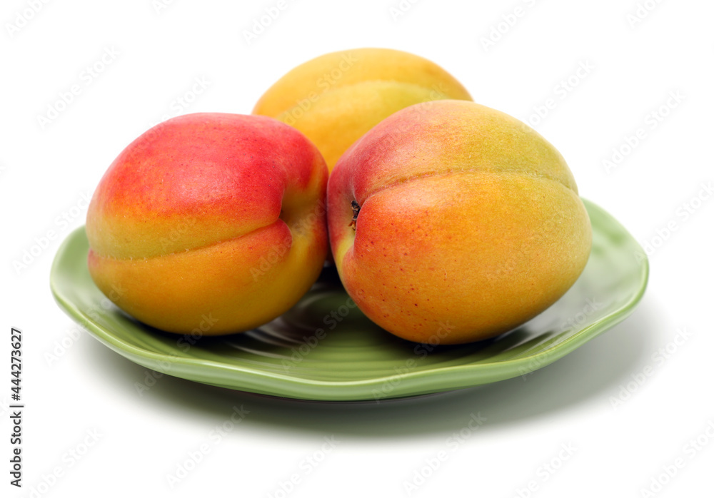 Fresh apricot fruits isolated on white background Fresh apricot fruits isolated on white background