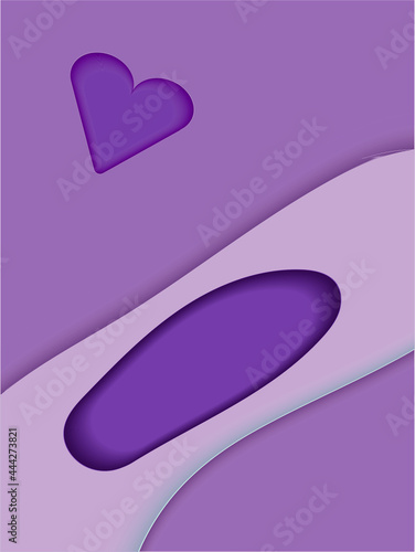 Pink, black and purple, violet papercut background from paper hearts. Vector illustration for Happy Valentines Day. Holiday design, decor for banner, poster, web, invitation