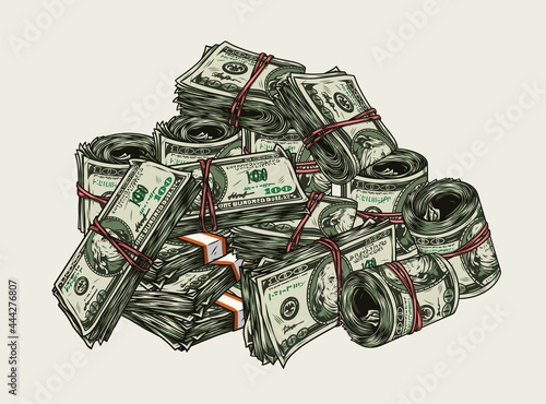 Cash money colorful vintage concept