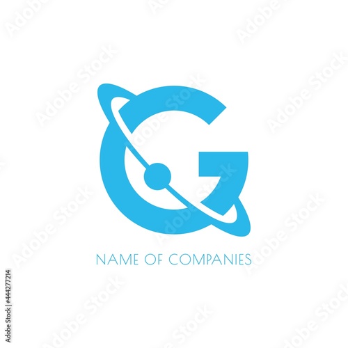 Logo elements: letter 'G', planet, satellite and ring. Vector. photo