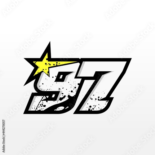 Simple Star Racing Number 97