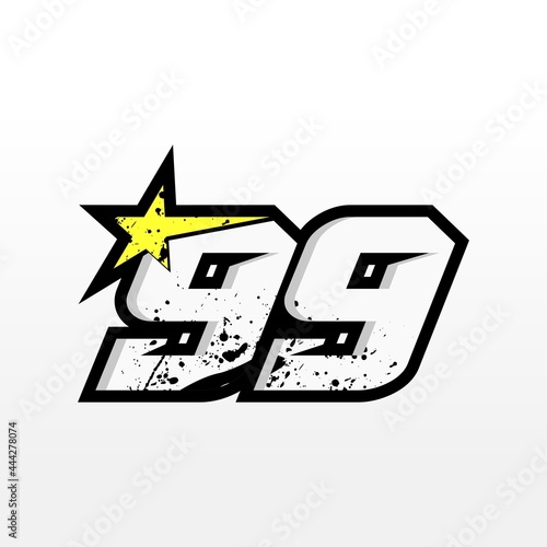 Simple Star Racing Number 99