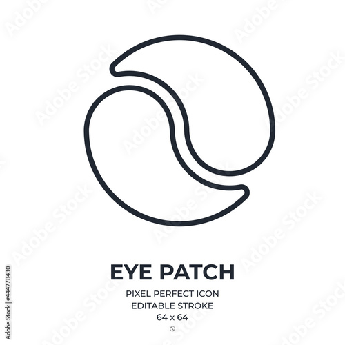 Under eye patches editable stroke outline icon isolated on white background flat vector illustration. Pixel perfect. 64 x 64.