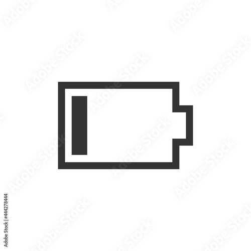 Low battery icon isolated on white background. Power symbol modern, simple, vector, icon for website design, mobile app, ui. Vector Illustration