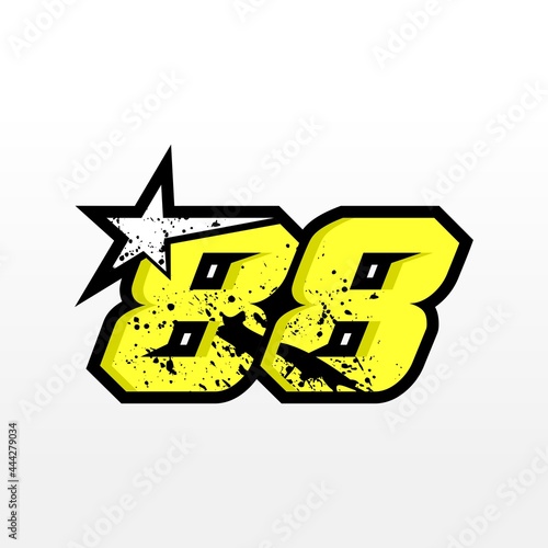 Simple Star Racing Number 88