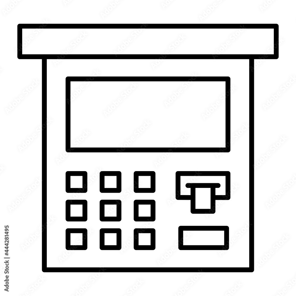 Vector Ticket Machine Outline Icon Design Vector Ticket Machine Outline Icon Design