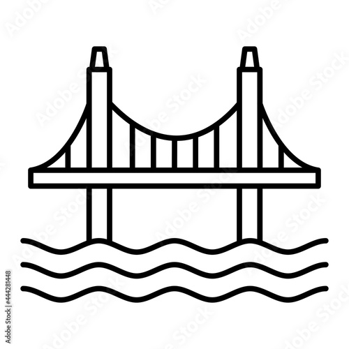 Vector Bridge Outline Icon Design