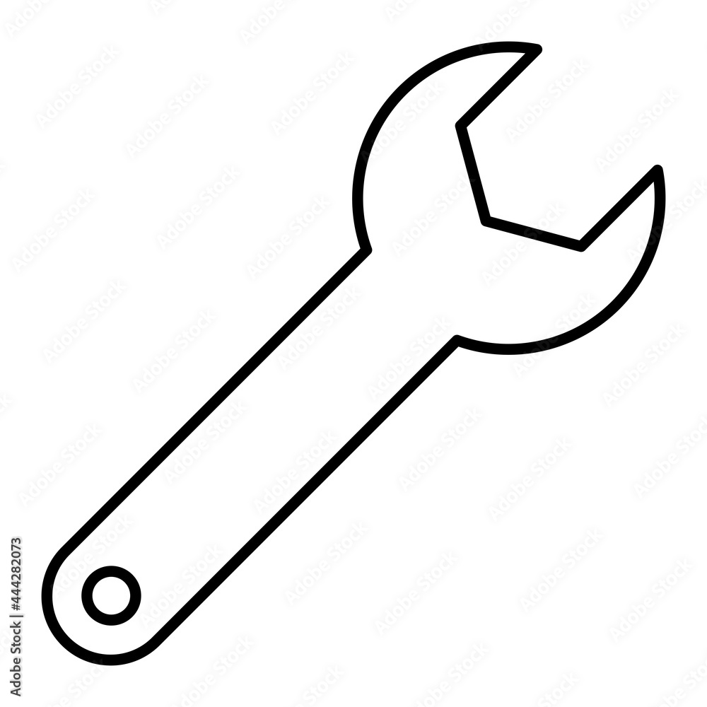 Vector Wrench Outline Icon Design Vector Wrench Outline Icon Design