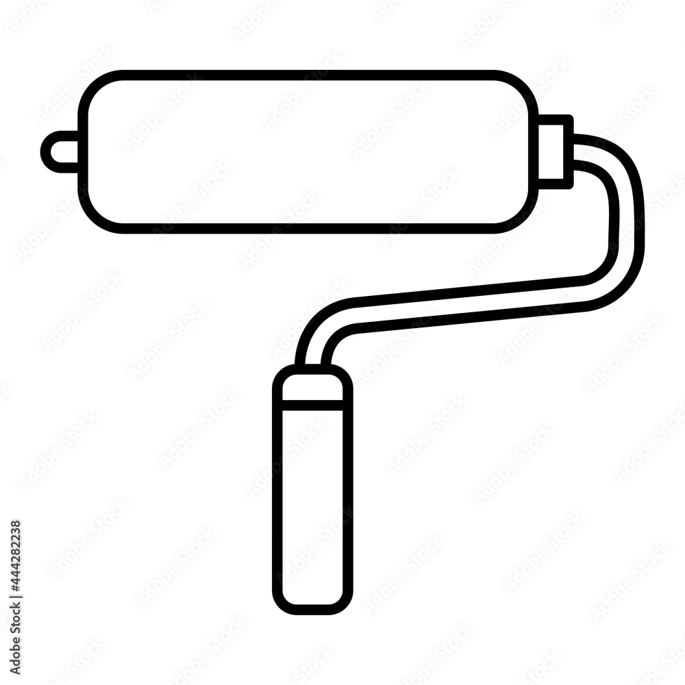 Vector Paint Roller Outline Icon Design Vector Paint Roller Outline Icon Design