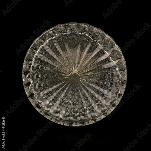 glass disc. the bottom of the glass. glass circle